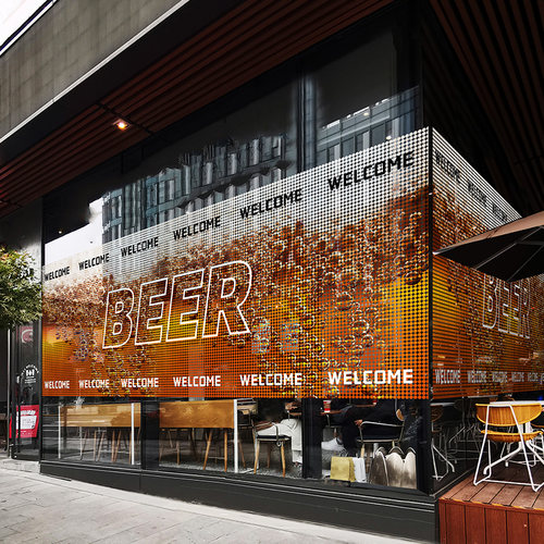 酒吧腰线玻璃贴创意网点半透膜啤酒节个性底纹布置餐厅静电无胶贴