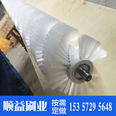 厂家定做尼龙丝毛刷辊滚筒刷 清洗机毛刷辊 除尘清扫毛刷螺旋毛刷