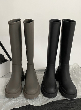 行走在人间的种草机~[大叔家]秋冬不过膝厚底显瘦高筒骑士长靴女