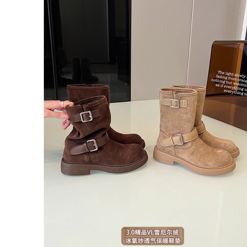 厚底中筒埃及靴女2025秋冬百搭