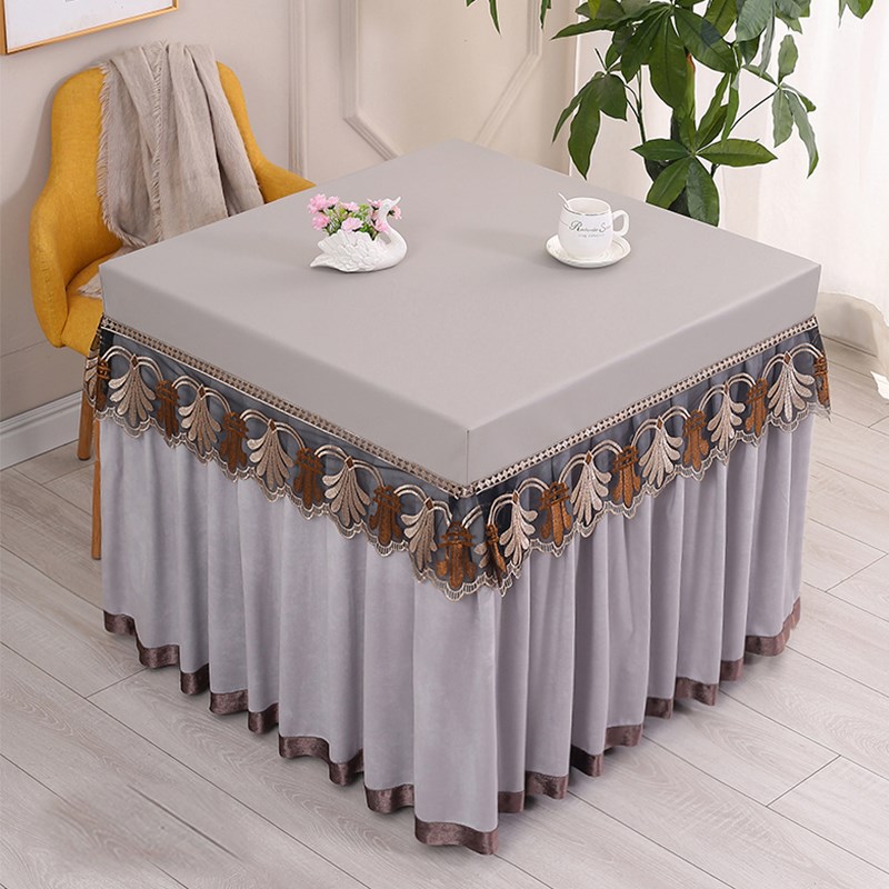 薄款电炉罩烤火桌子正方形麻将机桌布PU桌面防水防油新款夏季裙