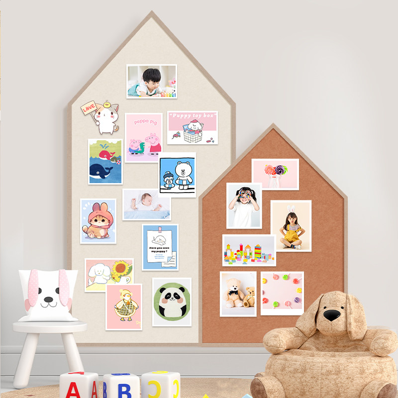 毛毡板墙照片墙背景板装饰墙板相片相框留言板题墙班级环创幼儿园