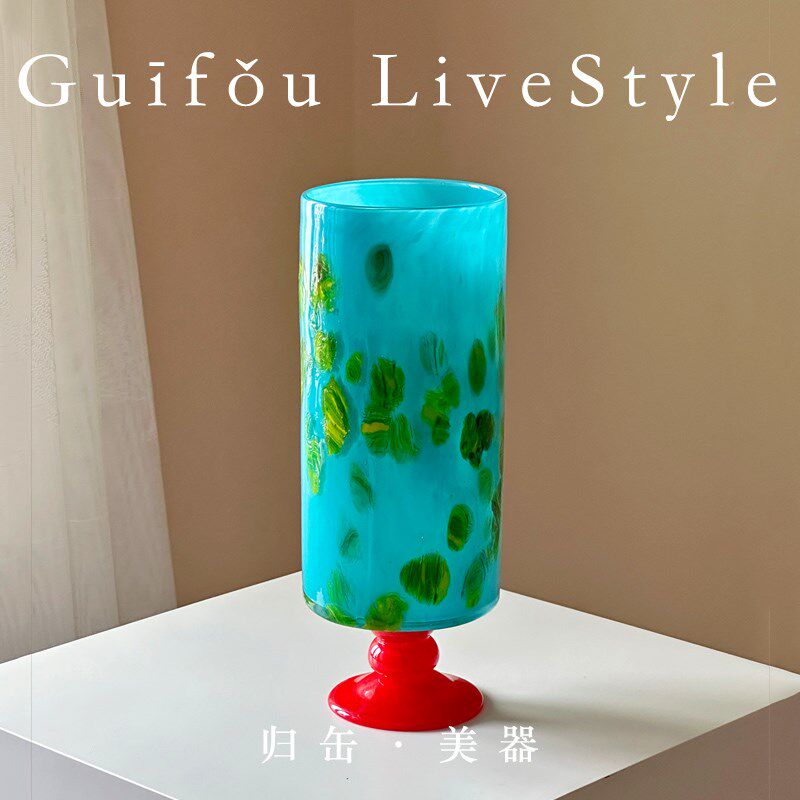 归缶艺术中古风琉璃级感客厅水养器情绪稳定插瓶