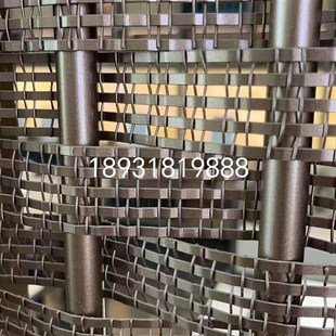 饰网建筑外墙菱形编织网格不锈钢螺旋网帘背景屏风隔断装 金属装 饰