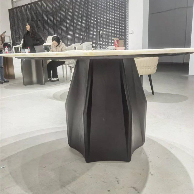 实木桌腿白蜡木桌脚T字实木桌脚奢石木头底座大理石实木脚风