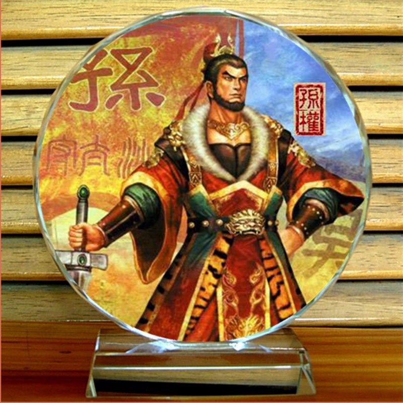 孙权模型纪念品礼物孙仲谋工艺品装饰品三国东吴人偶摆设水晶摆件