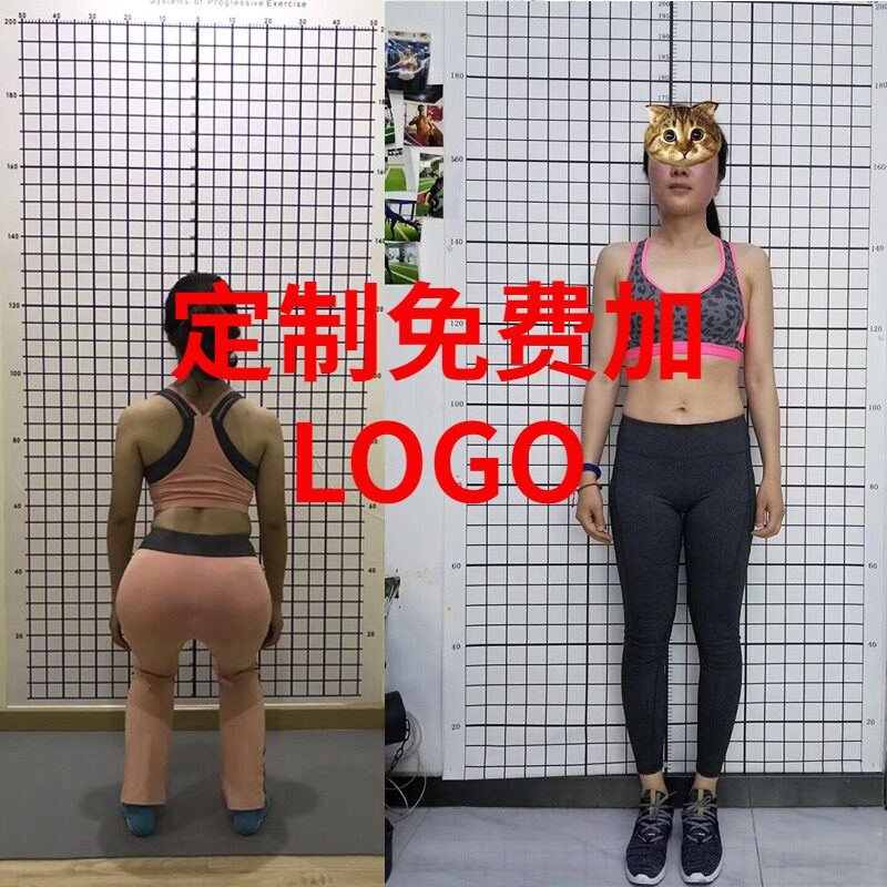 健身评估网格体姿图定制简约体测表人体姿势分析墙纸体位测量体态