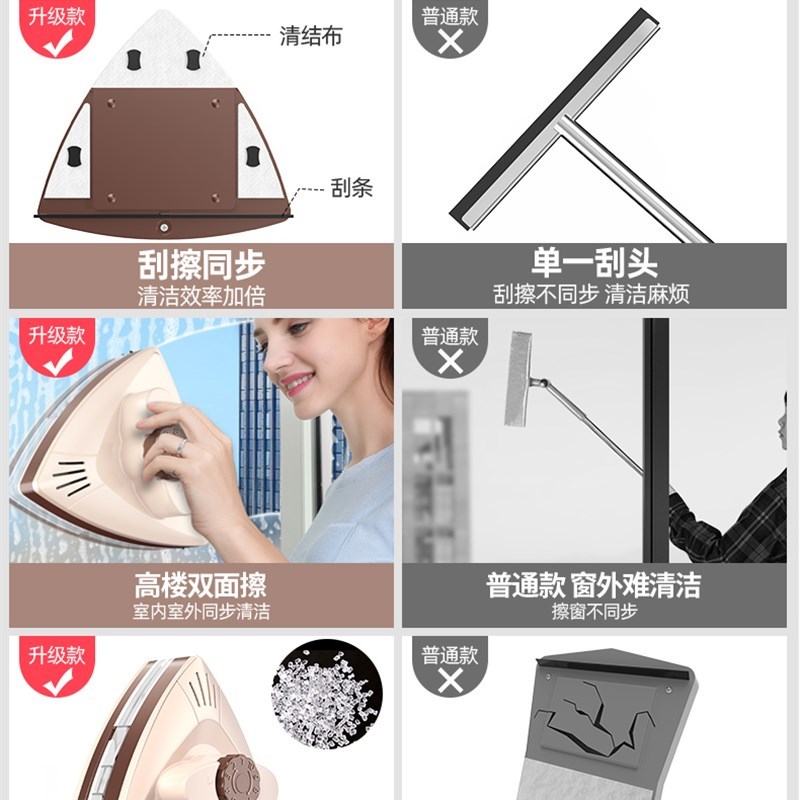 高层擦玻璃神器家用o双面窗外强磁吸力窗户双层擦窗刷清洁清洗工