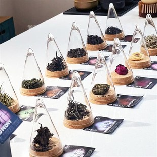 云琳茶具新中式闻香器茶叶分类收纳展示锥茶原料储茶罐茶样展示器
