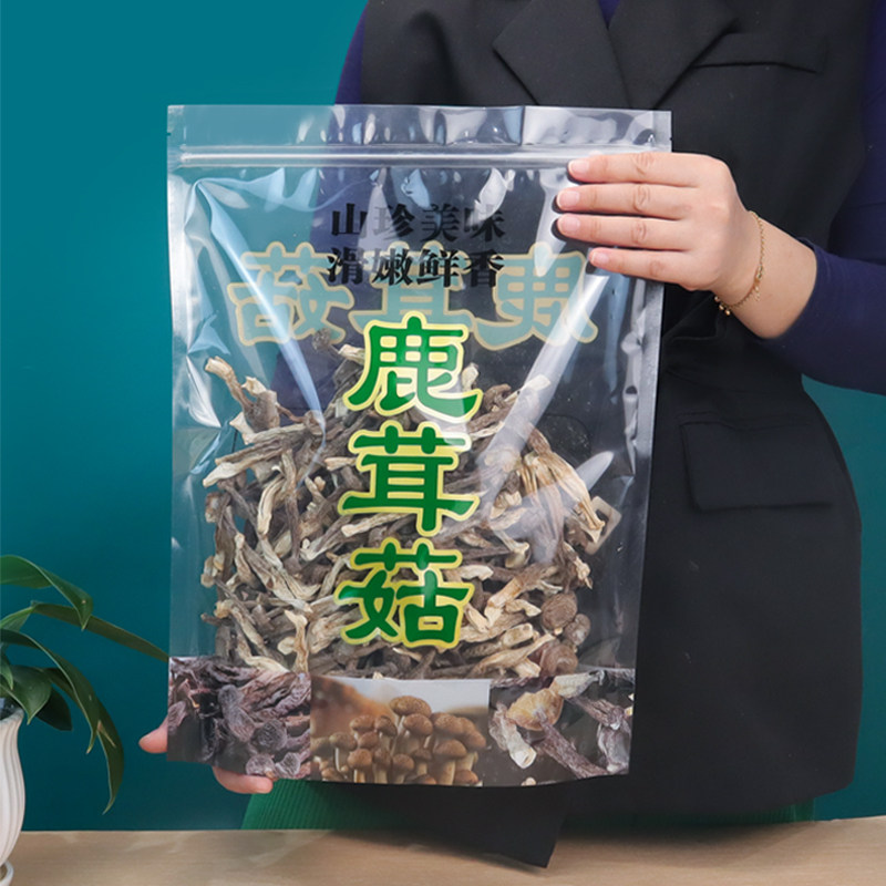 鹿茸菇包装袋250克500克菌菇袋子自封袋礼品袋密封袋定制图片