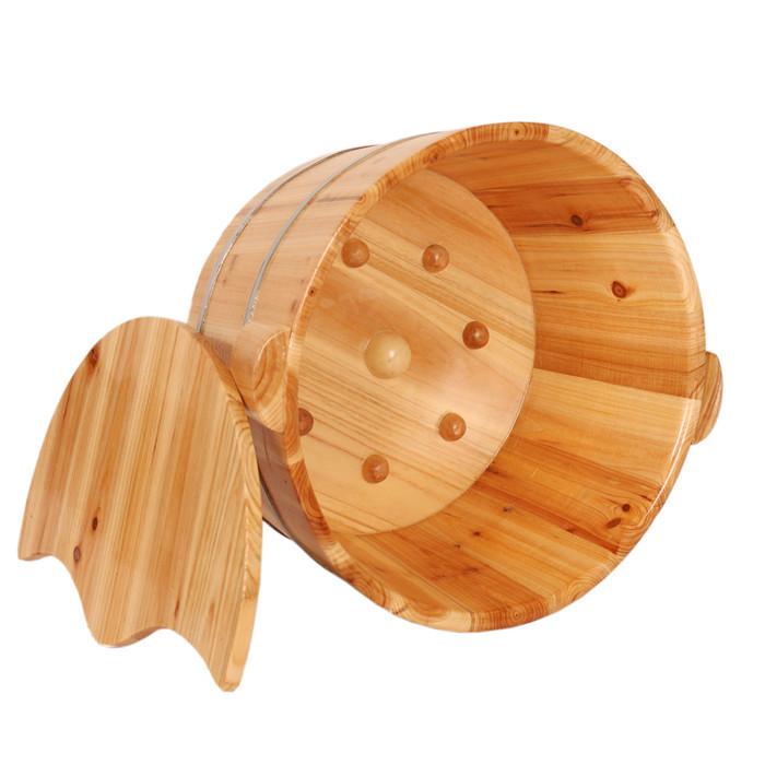 21cm足浴桶带盖带按摩珠杉木洗脚木桶泡脚木桶洗脚盆足浴盆家用