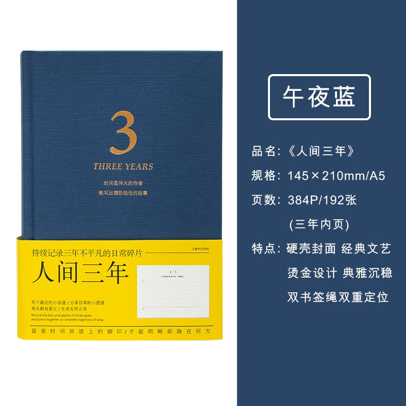 青禾纪人间三年五年日程本365天计划本简约笔记本日记记事本