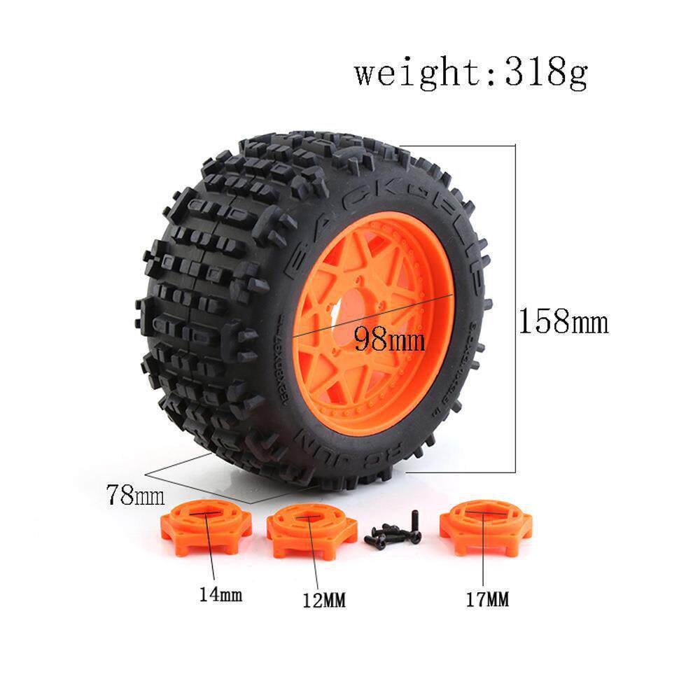 RC1比10，1比8模型车通用大脚胎配12mm 14mm 17mm 结合器全地形胎