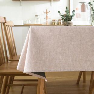 纯色桌布棉麻布艺加厚素色新中式高级感台布酒店民宿餐桌会议盖布