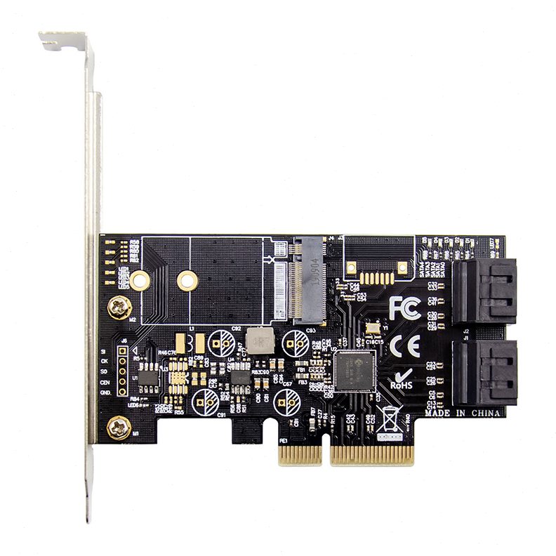 甄选PCIE SATA 3.0 & M.2 Key B速扩展卡JMB585芯片转换卡