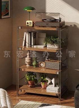 中古储物架书架落地多层客厅阳台简约日式置物架厨房微波炉收纳架