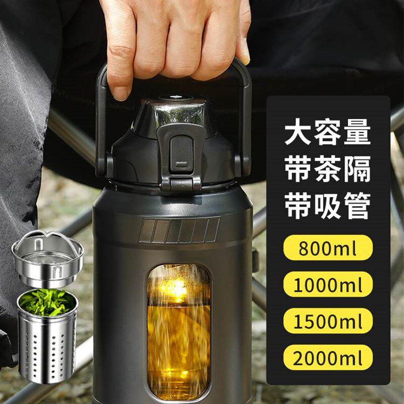 新款玻璃杯内胆保温杯双层隔热防摔防爆耐高温大号超大容量水杯20
