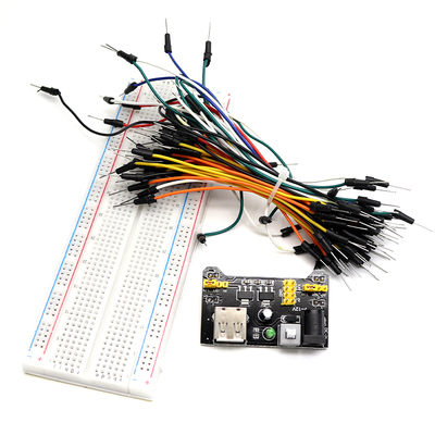 MB102高级大面包板+电源模块+65条面包线 DIY实验套件 电子开发板