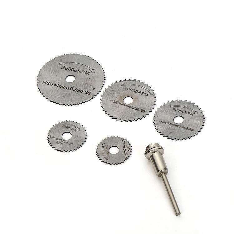 速钢小锯片6PC切割片雕刻工具圆锯片迷你微型木工电磨切片