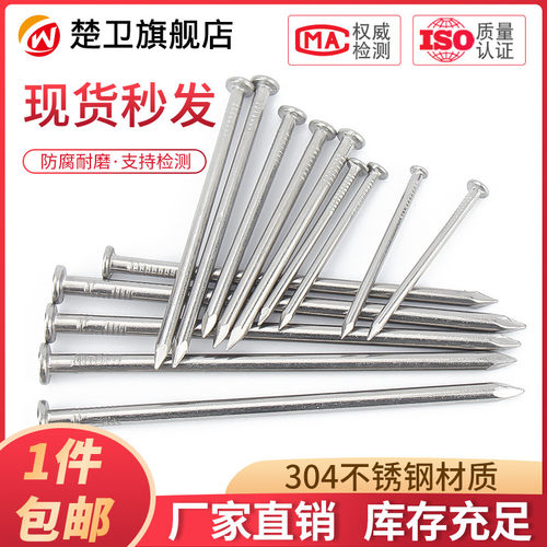 包邮304不锈钢圆钉洋钉元钉钉子1寸2寸2.5寸3寸3.5寸456寸7寸8寸