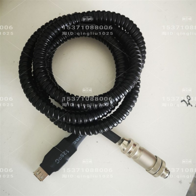 USB2.0方口MICRO接头插座连接器转接圆形M12屏蔽8针公头波纹管防