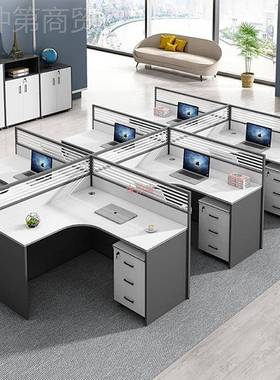 JY-L203简约办公室工2代人屏风卡位 L型隔断办公桌椅组合职现员员