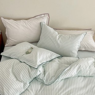 style斯堪纳维亚条纹密拷边水洗棉床单四件套 Nordi 塔西堤 夏天