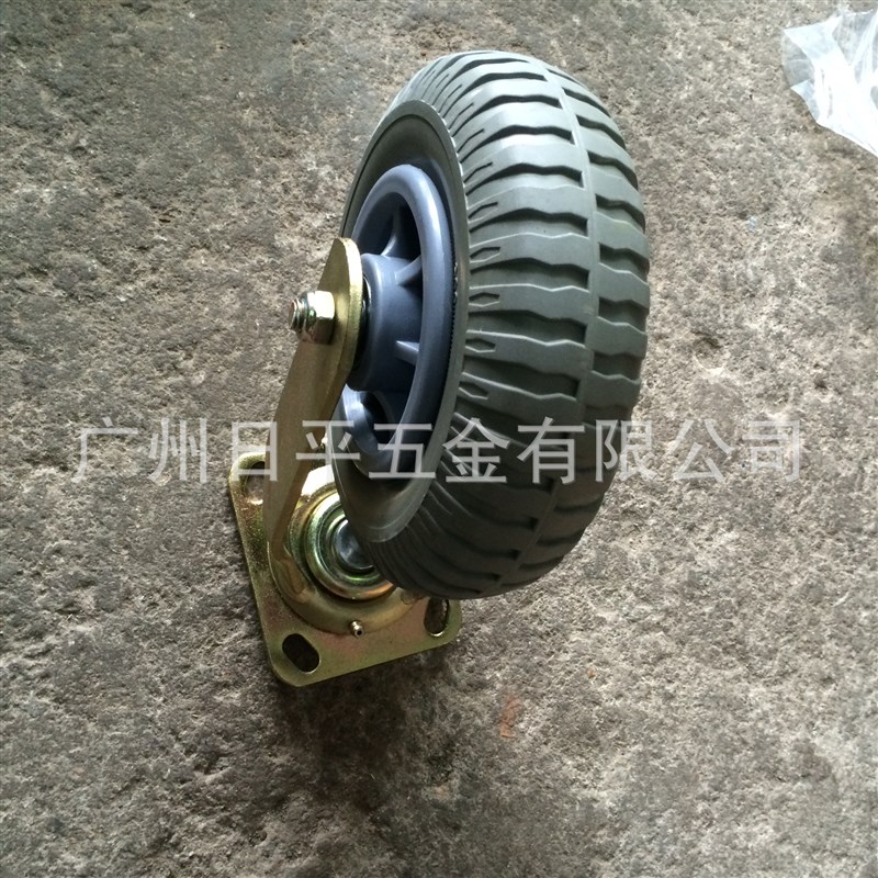 环球脚轮(GLOBE)静音轮8寸(200*60)灰色发泡橡胶万向脚轮