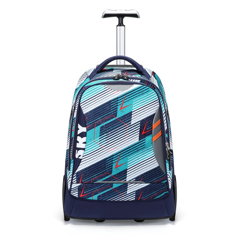 第九城 小学生拉杆书包男孩大容量初中生大轮可爬楼梯金属轴承