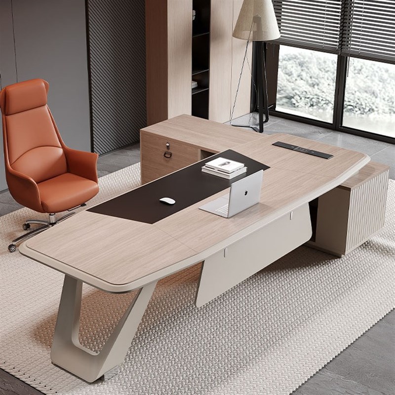 老板办公桌简约现代总裁电脑桌椅组合办公室单人轻奢大班台老板桌