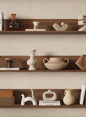 中古侘寂风陶瓷装饰品摆件高级感酒柜高档小众艺术品壁龛器皿组合