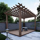 防腐木葡萄架庭院户外葡萄架子碳化木露台地板凉亭实木长廊铝合金