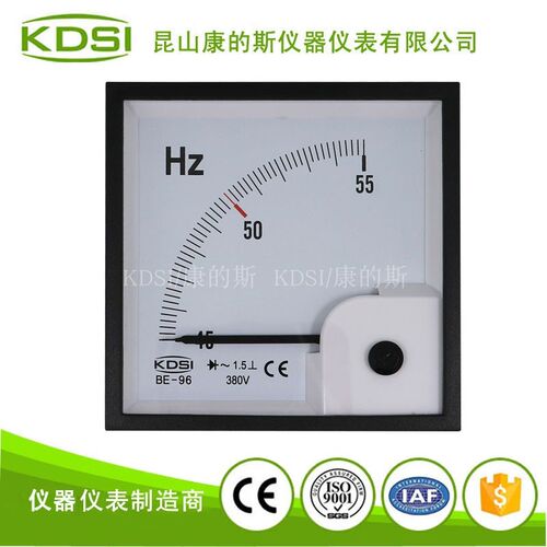 厂家供应 96*96指针式频率表 BE-96 45-55HZ 380V 方形开孔仪表头