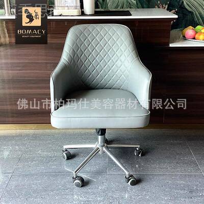 百PUC搭办公子椅书房舒服书桌椅家用奶油方习椅学椅舒适久坐小电