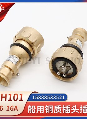 船用铜质水密插头插座CTH101-1/2/3/4/5防水插座CZH101三孔792886