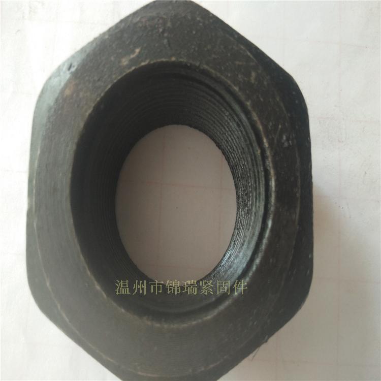 外六角螺母螺帽M32X2牙*正反牙左牙右牙45号钢发黑高强度反扣螺母