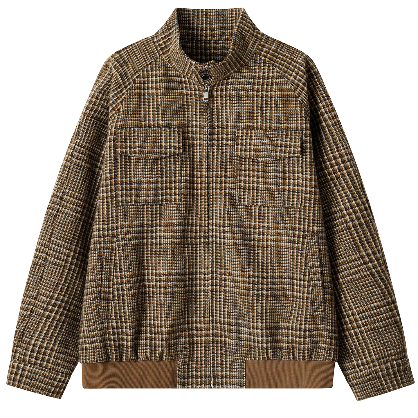 DESIGNSECRETS 25FW鸟格哈灵顿羊毛夹克男短款立领cleanfit外套潮