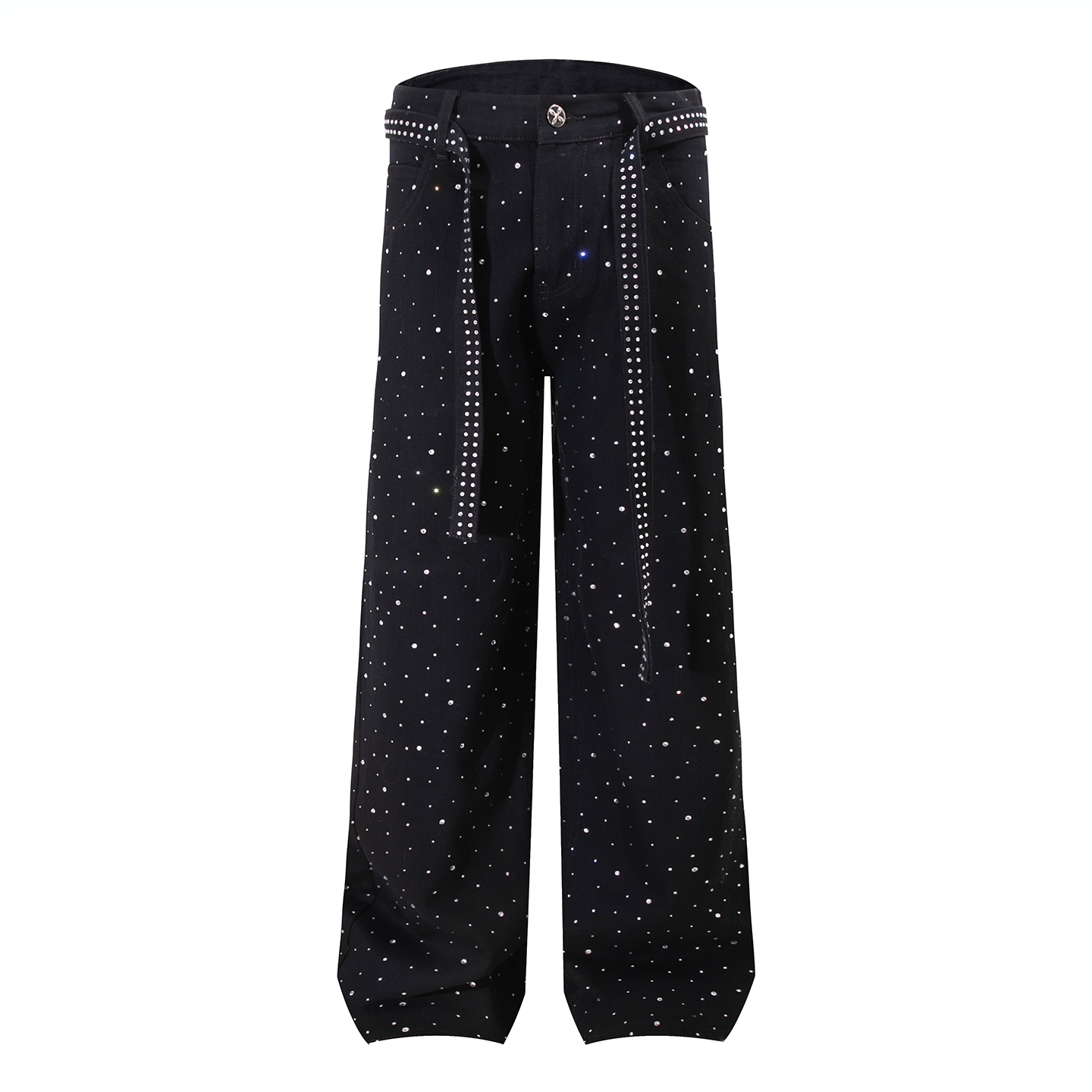 DESIGNSECRETS 25FW设计感烫钻牛仔裤男潮牌高街复古美式垂感裤子