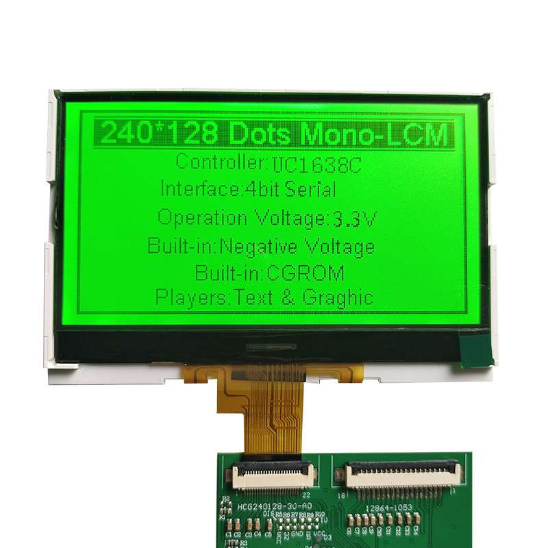 3.38英寸液晶屏COG240128点阵屏LCD显示屏UC1638黑白屏SPI串口屏