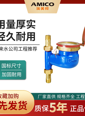 埃美柯 旋翼立式热水表数字自来水热水表家用4分6分接头DN15 DN20