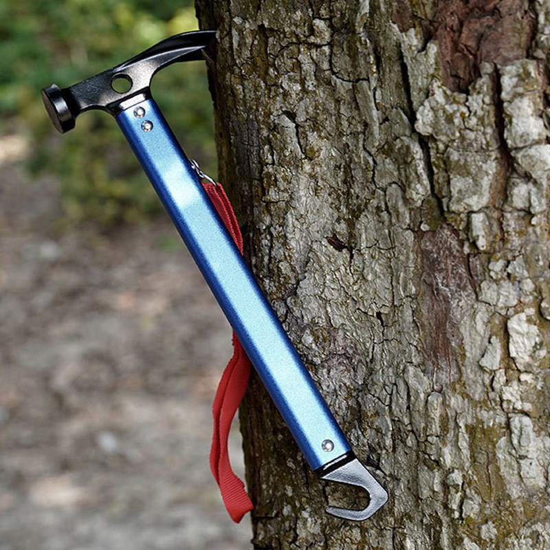 带铲铝柄户外多功能野营锤 野营登山工具轻型野营锤野营救生锤