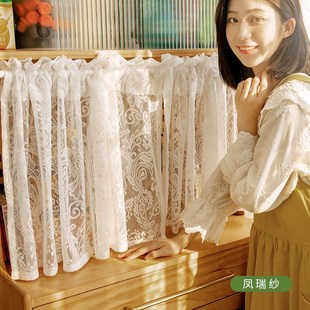 厨房柜子门帘橱柜防尘免打孔拉帘子遮挡布杂物半帘遮丑柜门小之新