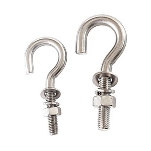 304不锈钢吊钩螺丝挂钩问号钩螺丝螺母套装大全螺栓羊眼钩子M8M10