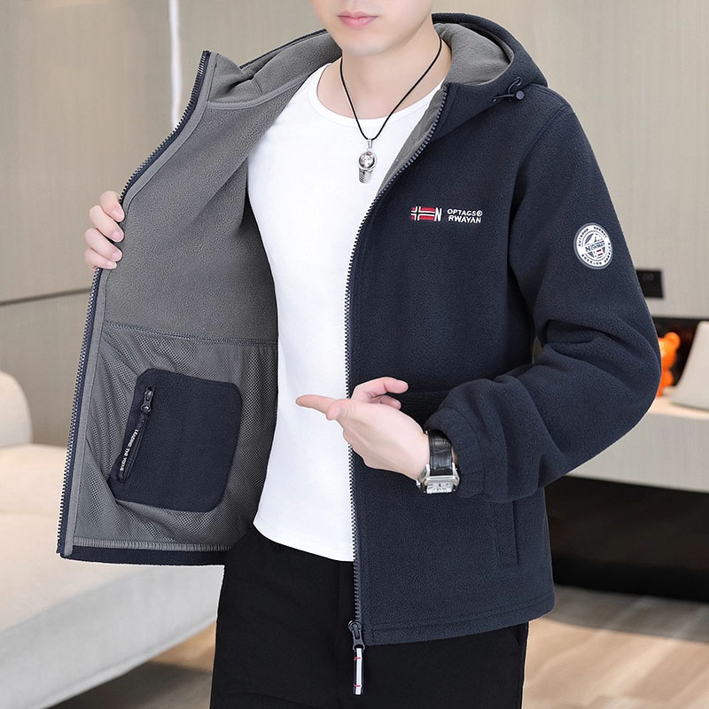 抓绒衣男士加厚2025年秋冬季