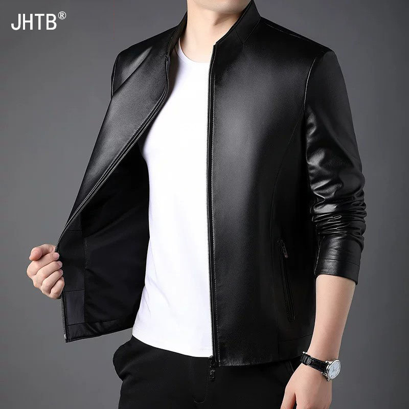 皮衣男秋冬季新款真皮立领夹克服