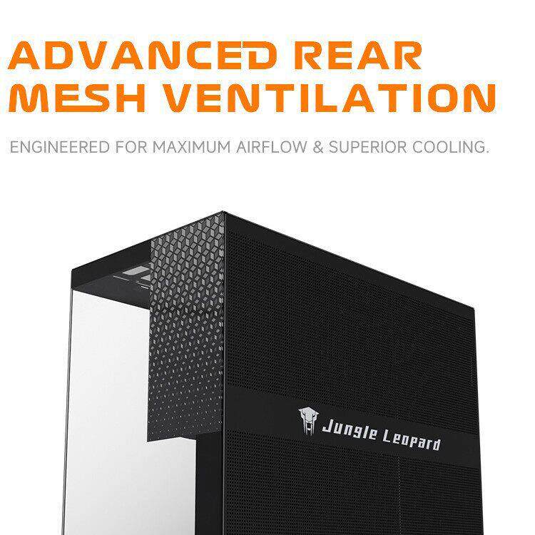 豹AX-1网孔台式机钢化玻璃侧透电竞游戏水冷ATX主机箱