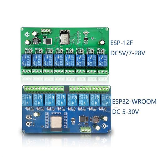 5V/7-28V供电ESP8266/ESP32 WIFI八路继电器模块ESP-12F开发板