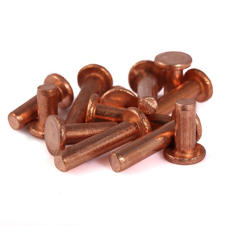 867半圆头铆钉实心紫铜毛钉铜钉M2.5M3*4x5x6x8x10x12x14x16x20