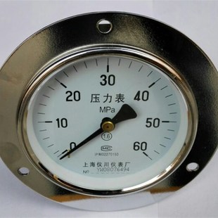 压力60mpa 轴向带边压力表 直径100mm 压力表 螺纹16.5mm 嵌入式