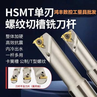 HSMT螺纹铣刀杆加工中心T型螺纹刀杆SMT数控内冷切槽单刃挑牙刀